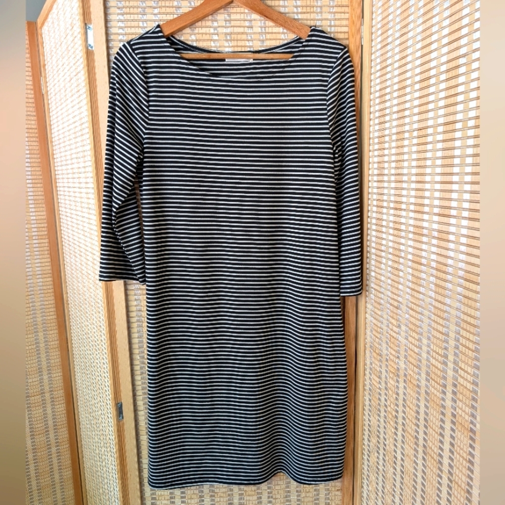 Classic Black and White Striped Dress